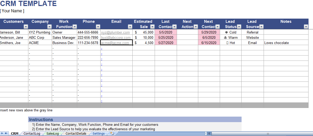 CRM-template