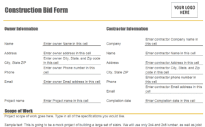 Construction-bid-form