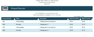 Product-price-list