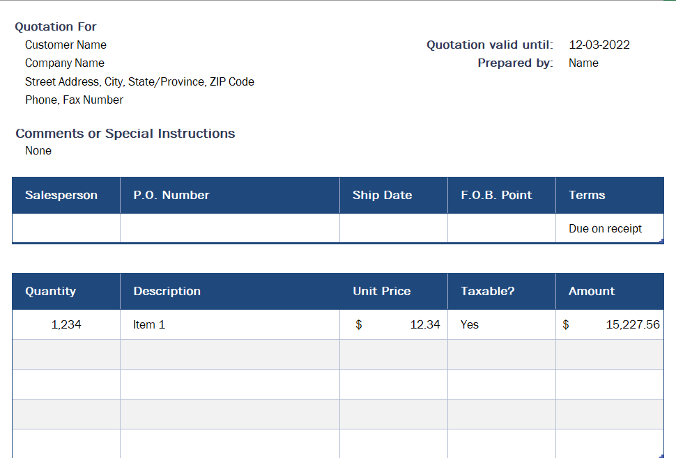 price-quotation