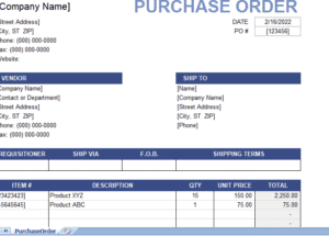 purchase order