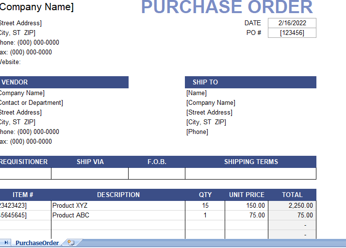 purchase order