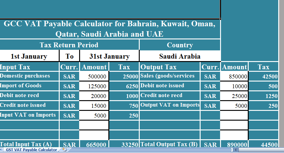 GCC-VAT-Payable-Calculator