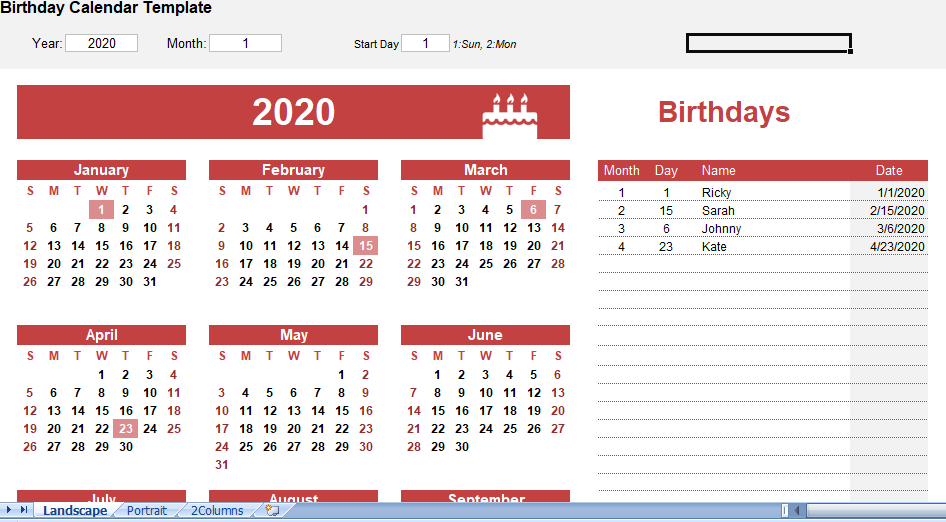 birthday-calendar