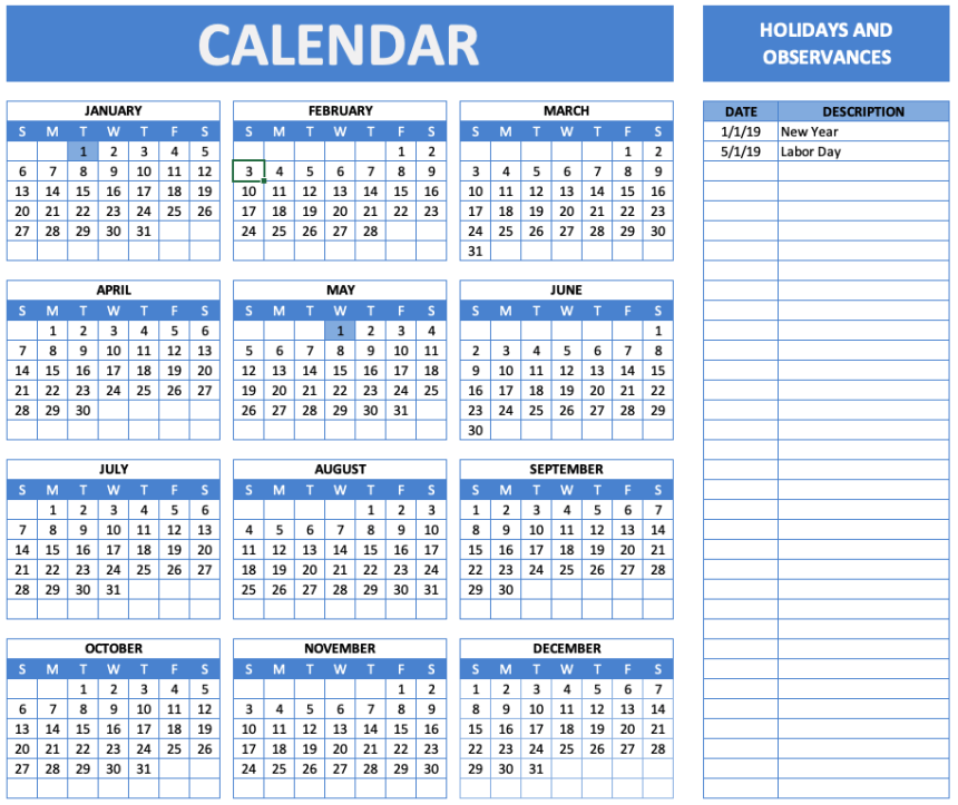 Holiday-and-Observance-Calendar-Blue