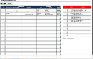 bill payment calendar