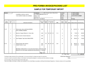 Proforma Invoice
