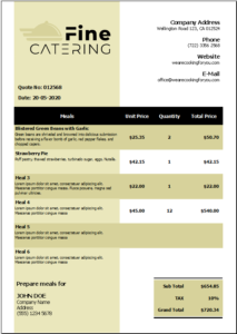 Catering Quotation Template