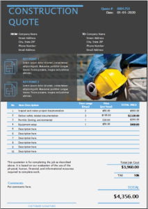 Construction Quote Template